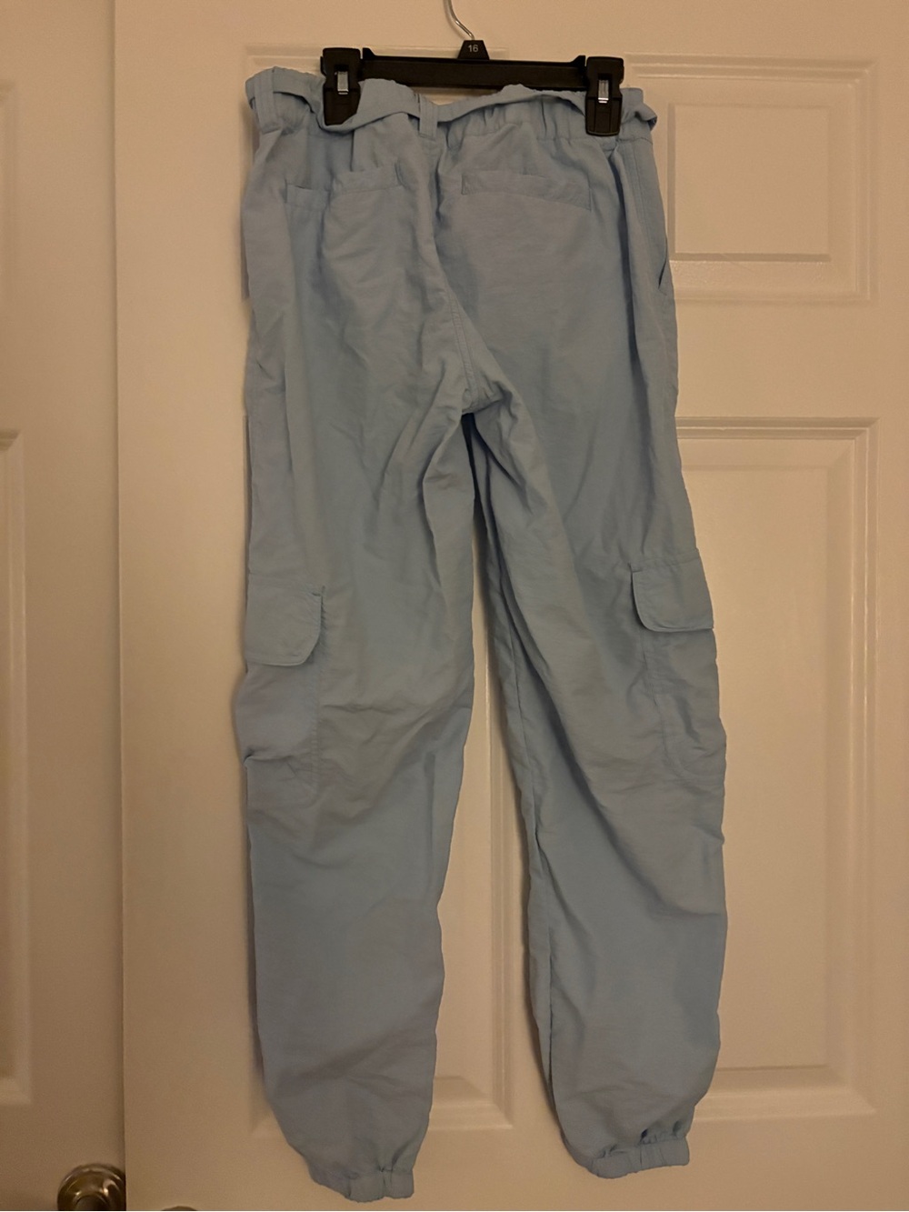 Athleta Light Blue Women’s Cargo Joggers with Elastic Cuffs
